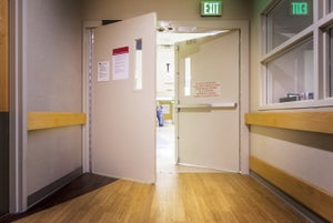 Hospital swinging-door requirements