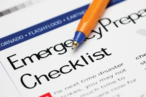 Emergency preparedness checklist sheet 